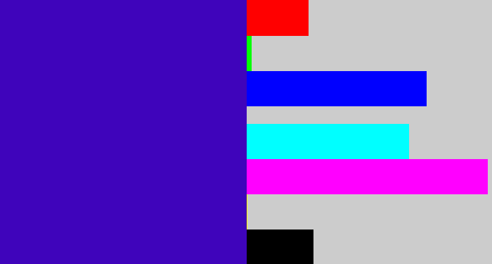 Hex color #3f04bb - indigo blue