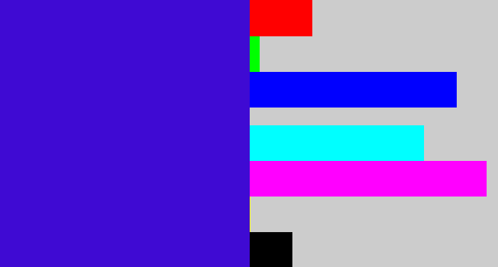 Hex color #3f0ad3 - violet blue