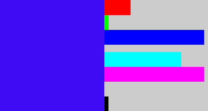 Hex color #3f0af4 - blue/purple