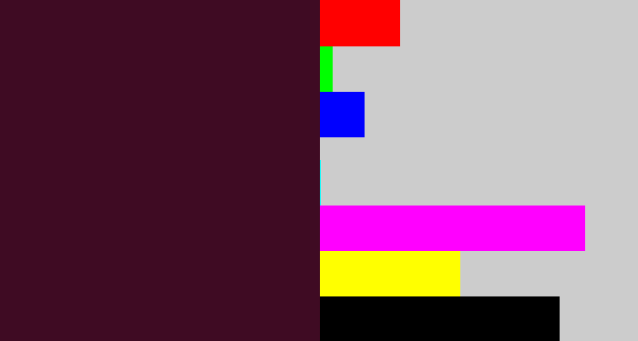 Hex color #3f0b23 - dark plum