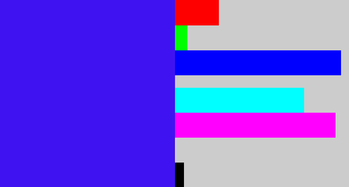 Hex color #3f13f1 - blue/purple