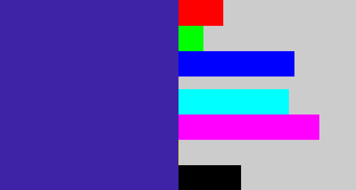 Hex color #3f23a6 - indigo blue