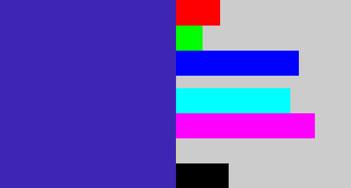 Hex color #3f25b3 - indigo blue