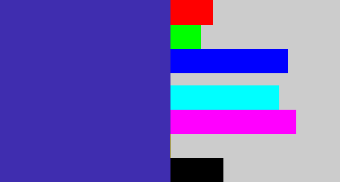 Hex color #3f2daf - indigo blue