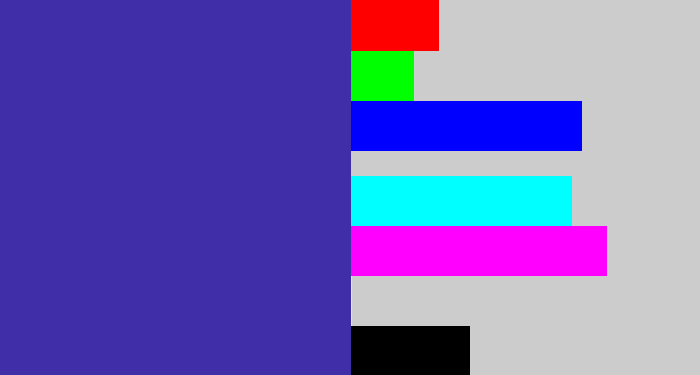Hex color #3f2ea8 - indigo blue