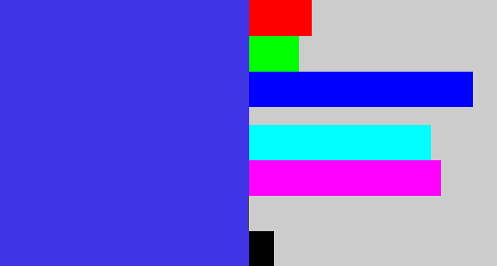 Hex color #3f34e6 - light royal blue