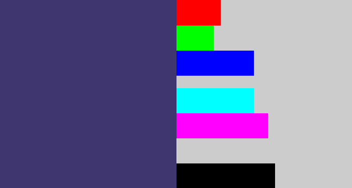Hex color #3f3670 - dark grey blue