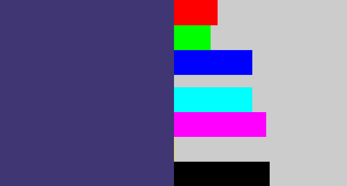 Hex color #3f3673 - dark grey blue