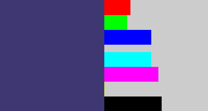 Hex color #3f3772 - dark grey blue