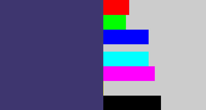Hex color #3f3870 - dark grey blue