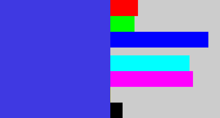 Hex color #3f39e2 - light royal blue