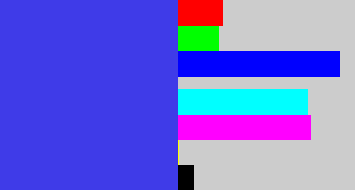 Hex color #3f3be8 - light royal blue