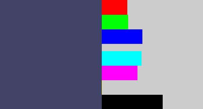 Hex color #3f4367 - dark grey blue
