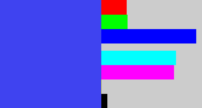 Hex color #3f43f0 - light royal blue