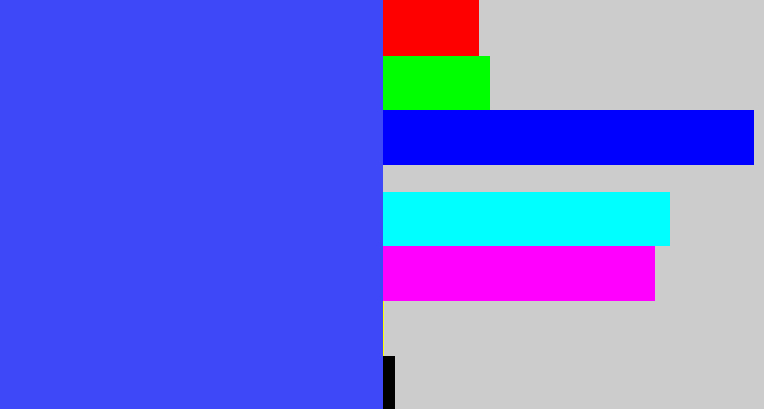 Hex color #3f48f8 - light royal blue