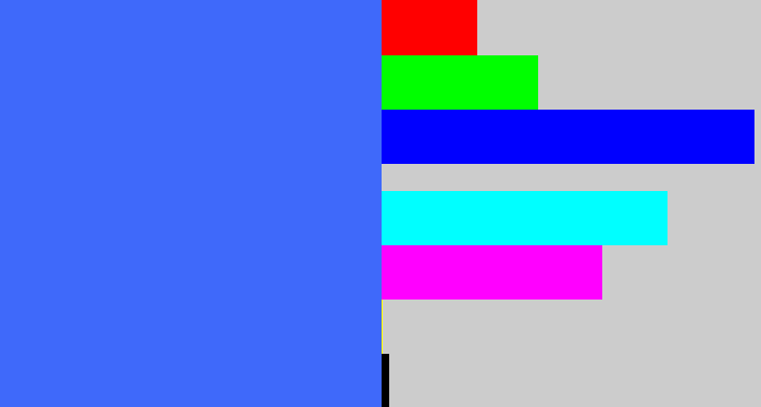 Hex color #3f69fa - lightish blue