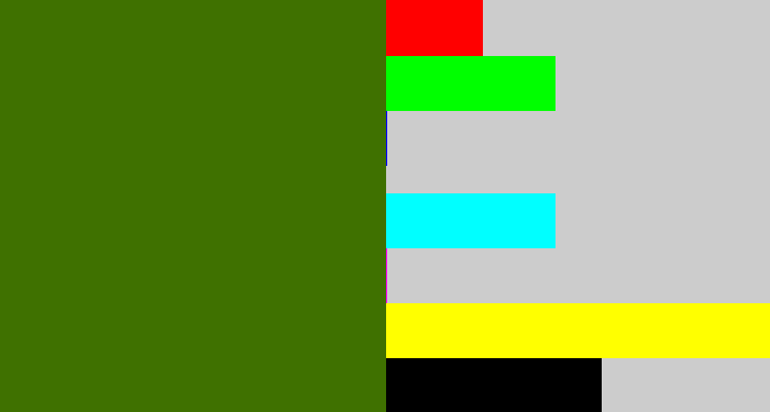 Hex color #3f7100 - dark grass green