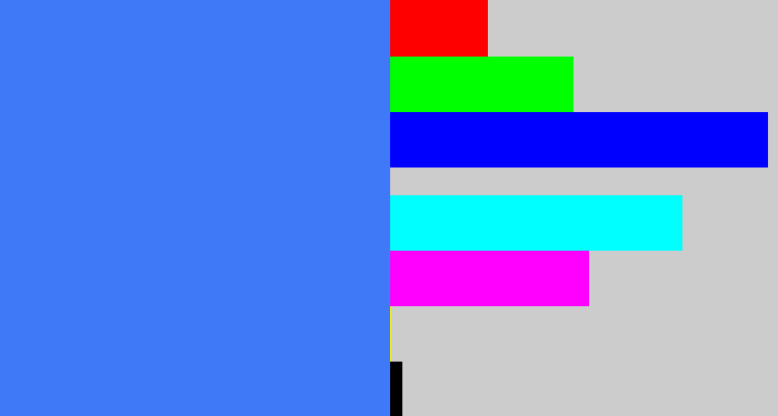 Hex color #3f79f8 - lightish blue