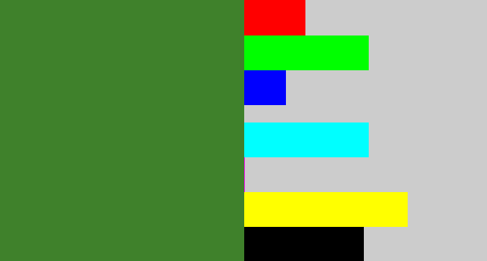 Hex color #3f812b - darkish green