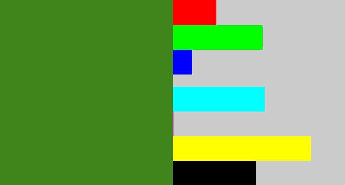 Hex color #3f851b - tree green