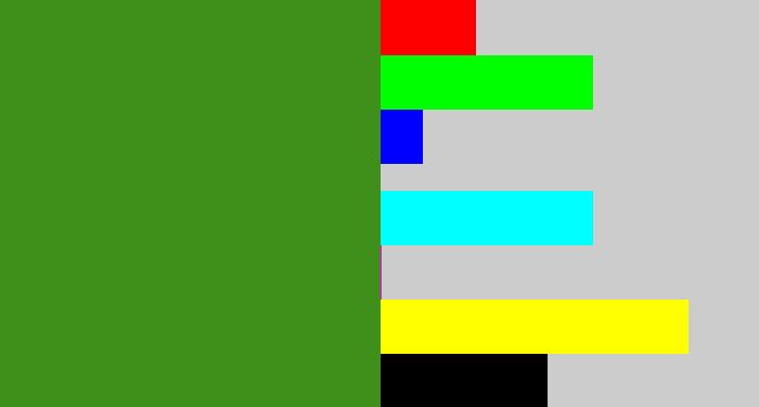 Hex color #3f901b - grass green