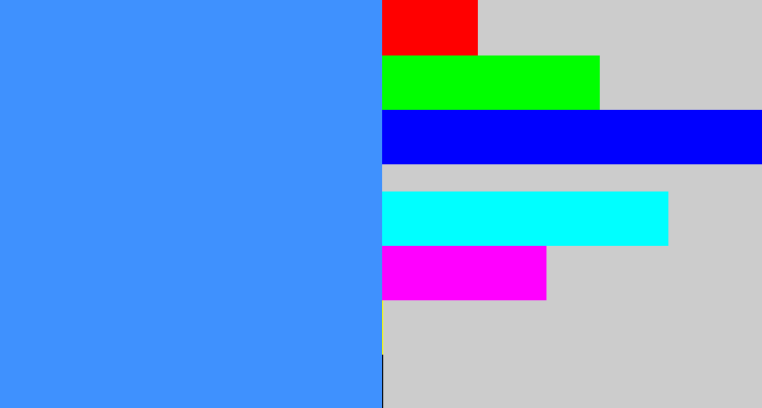Hex color #3f91fe - dodger blue