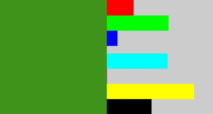 Hex color #3f931a - grass green