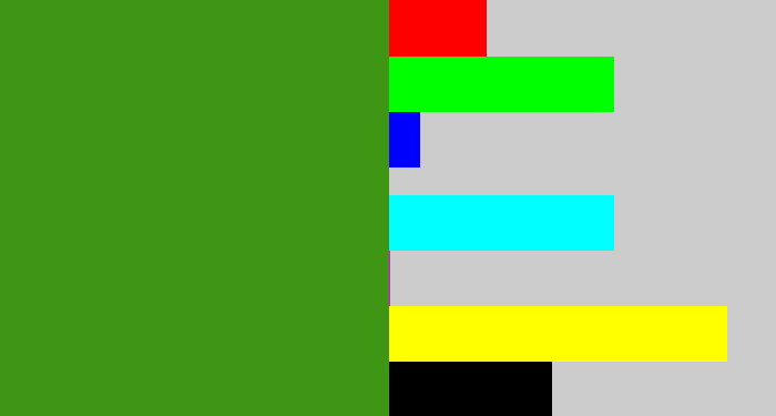 Hex color #3f9514 - grass green