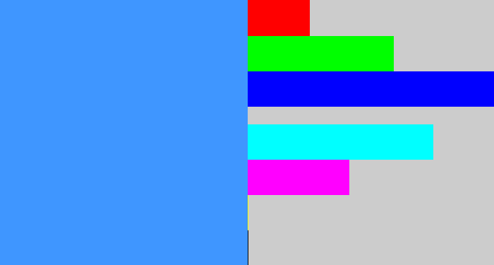 Hex color #3f96ff - dodger blue