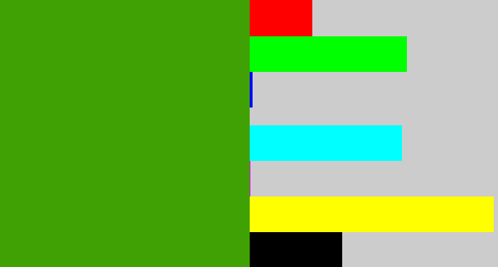 Hex color #3fa103 - grassy green