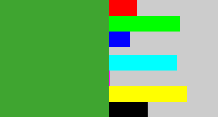Hex color #3fa530 - medium green