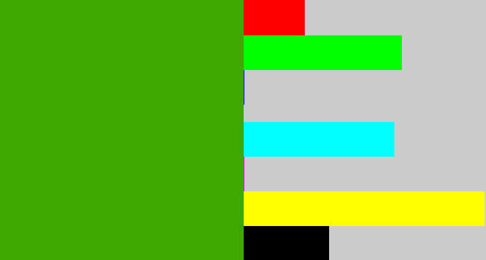 Hex color #3fa701 - grassy green
