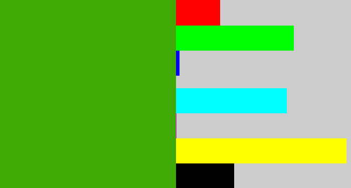 Hex color #3faa05 - grassy green