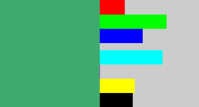 Hex color #3faa6e - greenish