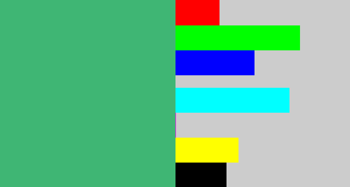 Hex color #3fb674 - dark seafoam green