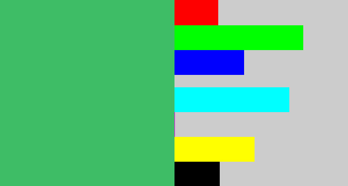 Hex color #3fbc66 - cool green