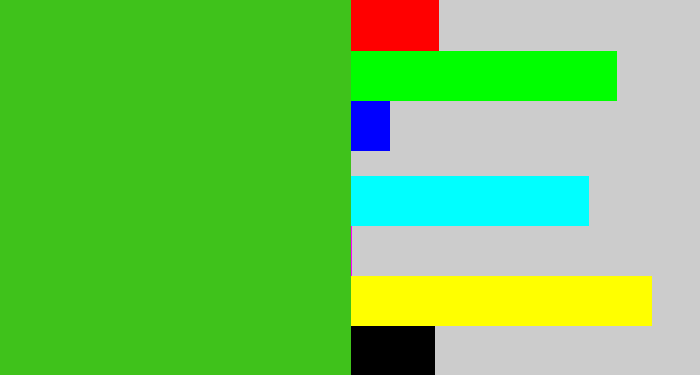 Hex color #3fc21b - frog green
