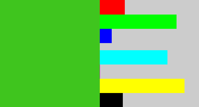 Hex color #3fc51e - frog green