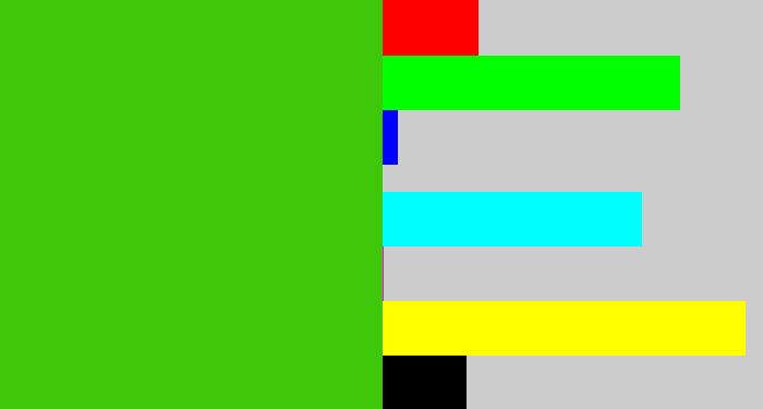 Hex color #3fc709 - frog green