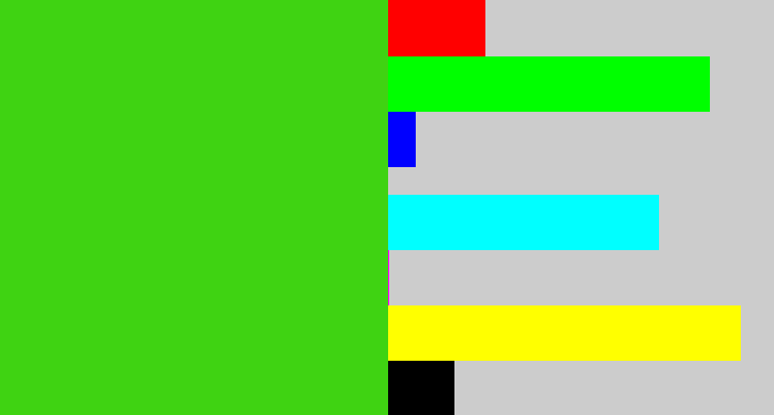 Hex color #3fd312 - vivid green