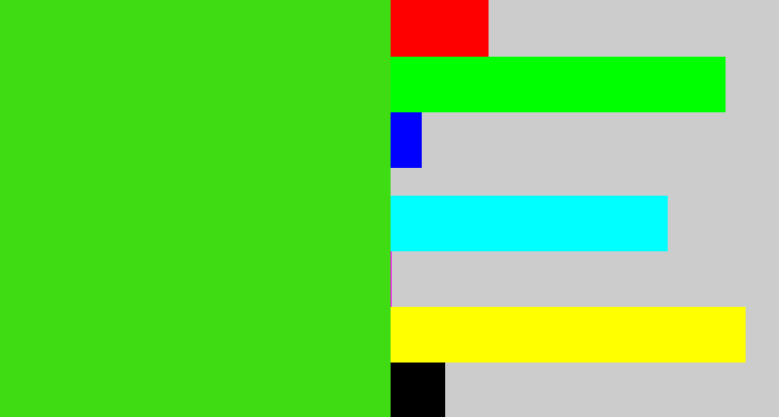 Hex color #3fdc14 - vivid green