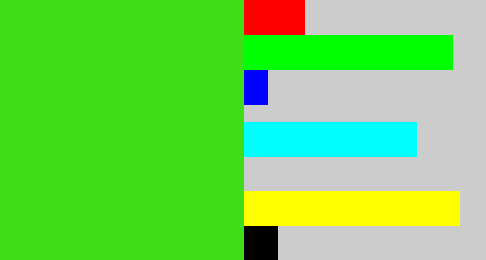 Hex color #3fdc19 - vivid green