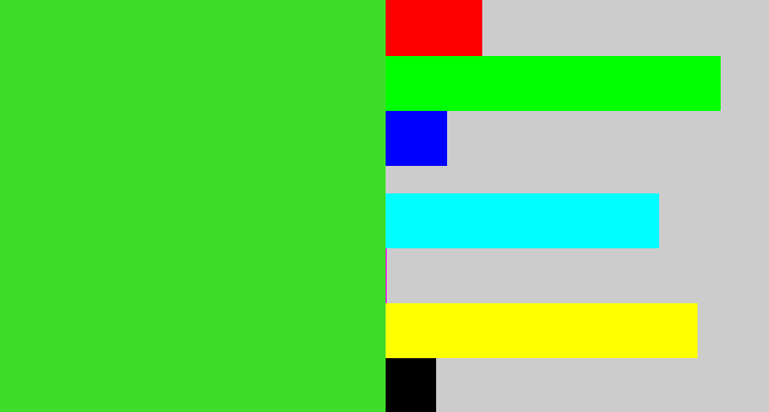 Hex color #3fdd29 - green apple