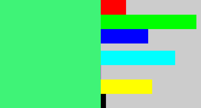 Hex color #3ff377 - weird green