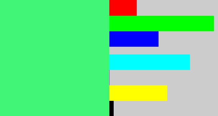 Hex color #3ff574 - weird green