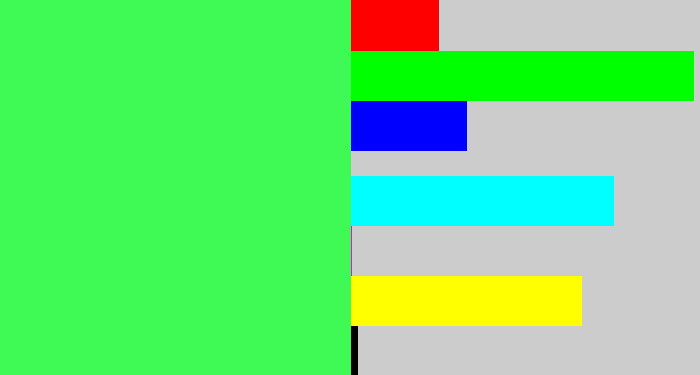Hex color #3ff955 - light neon green