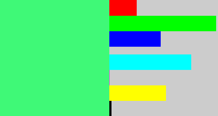 Hex color #3ff977 - weird green