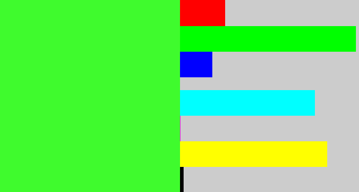 Hex color #3ffb2d - radioactive green