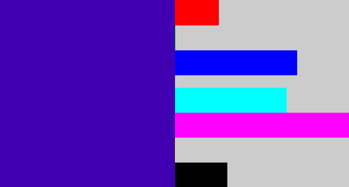 Hex color #4000b2 - indigo blue