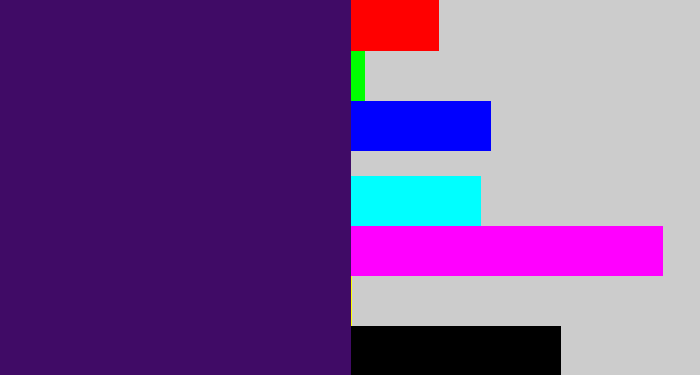 Hex color #400b66 - royal purple